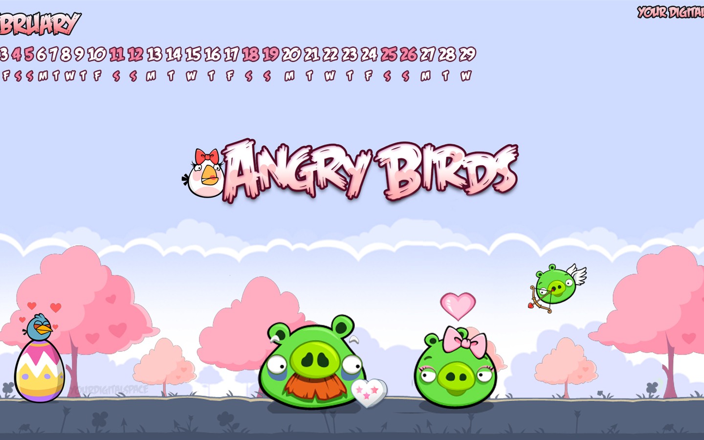 Angry Birds 2012 calendario fondos de escritorio #4 - 1440x900