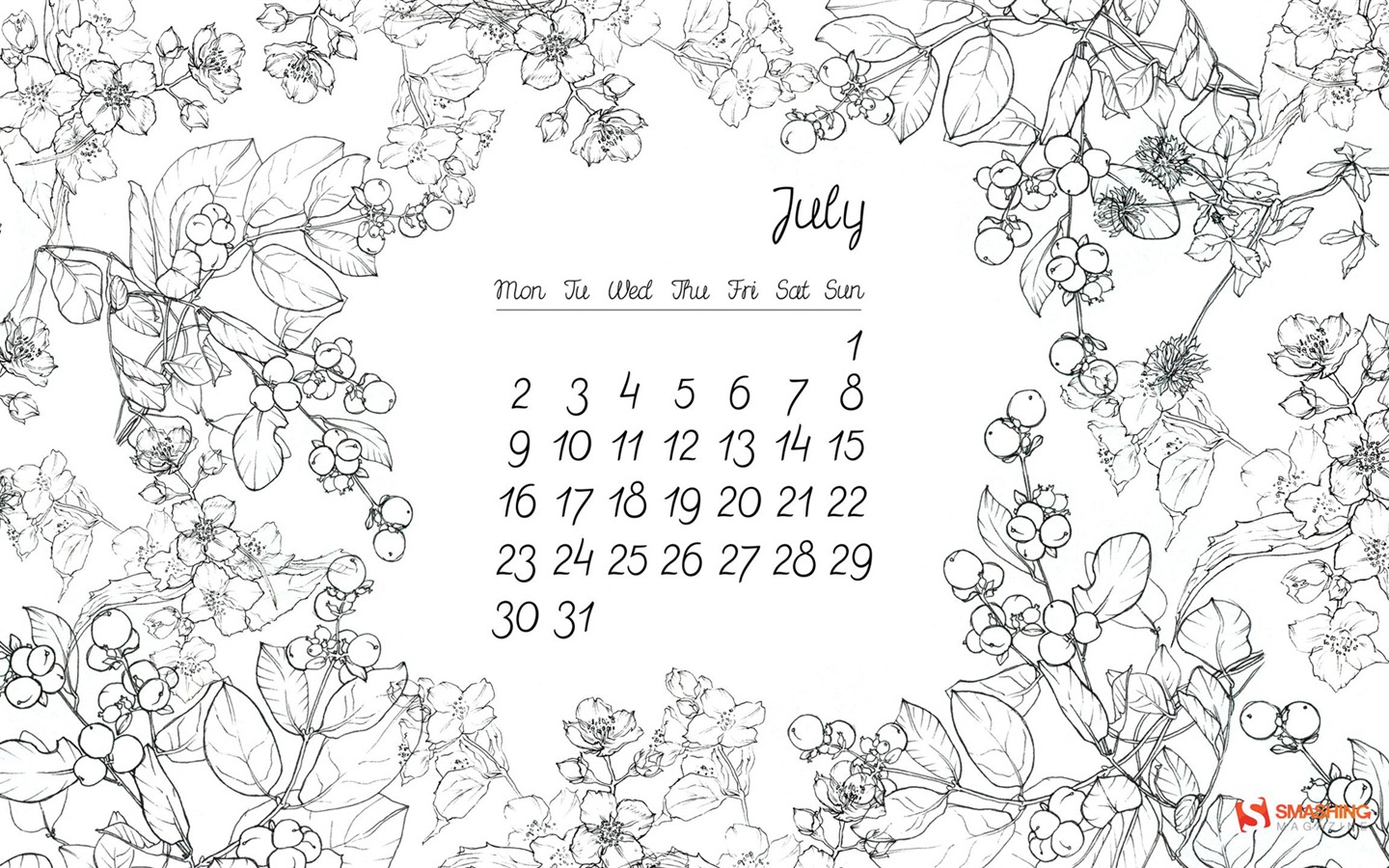 2012년 7월 캘린더 월페이퍼 (1) #14 - 1440x900