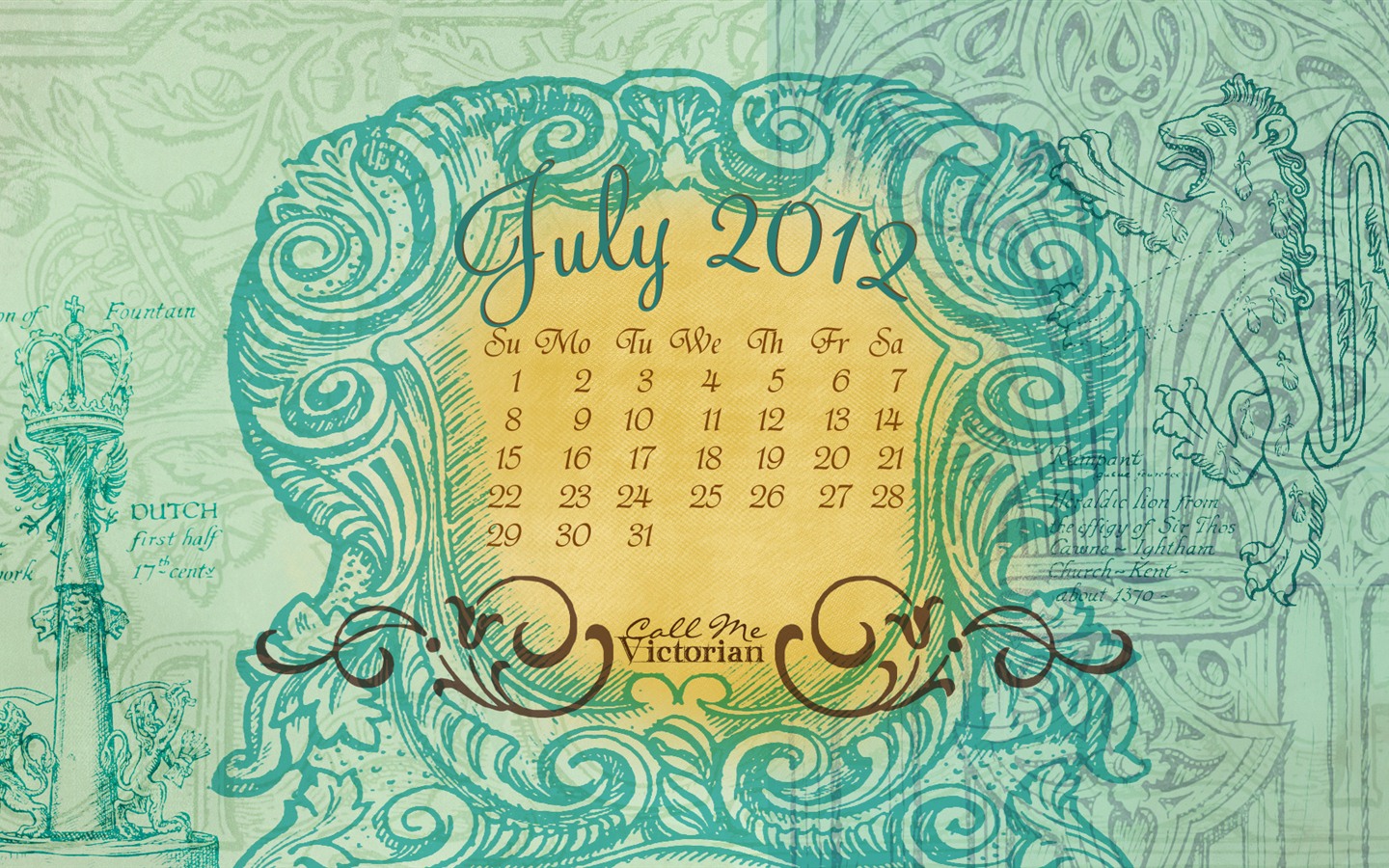 2012年7月カレンダー壁紙（2） #17 - 1440x900