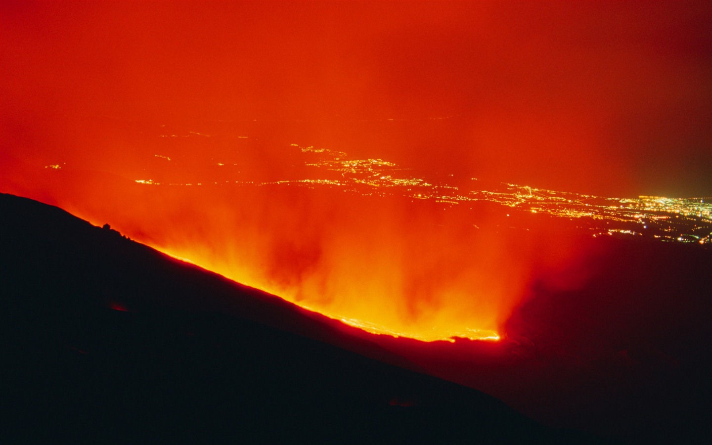 Vulkanausbruch von der herrlichen Landschaft Tapeten #4 - 1440x900