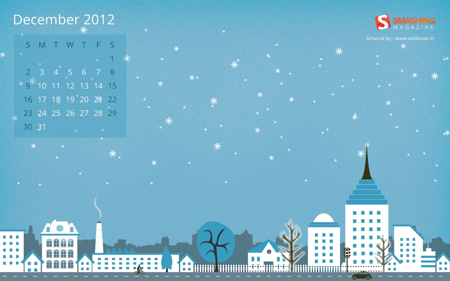 2012年12月カレンダー壁紙（2） #15 - 1440x900