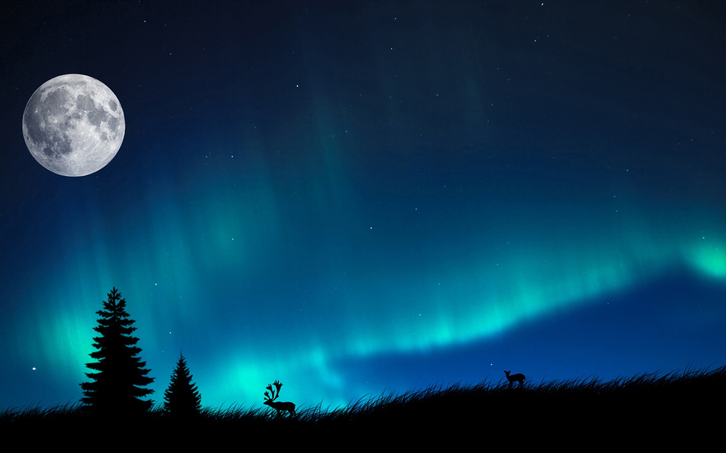 Naturwunder der Northern Lights HD Wallpaper (1) #13 - 1440x900