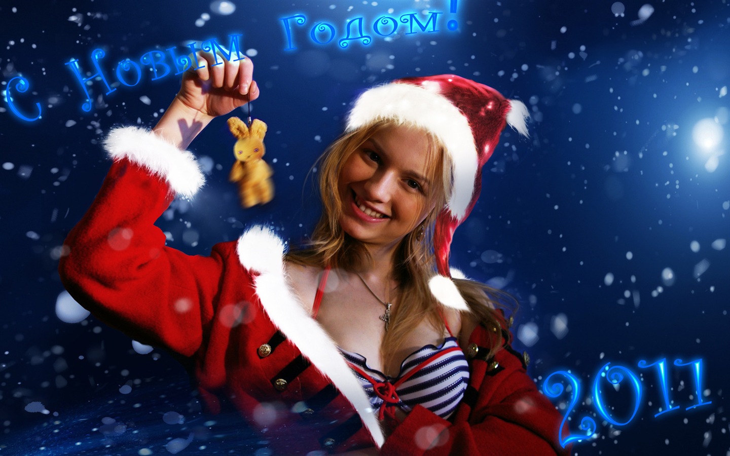 아름다운 크리스마스 소녀 HD 배경 화면 (1) #12 - 1440x900
