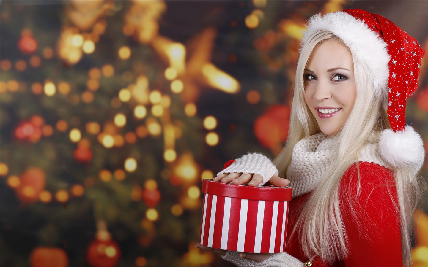 아름다운 크리스마스 소녀 HD 배경 화면 (2) #18 - 1440x900