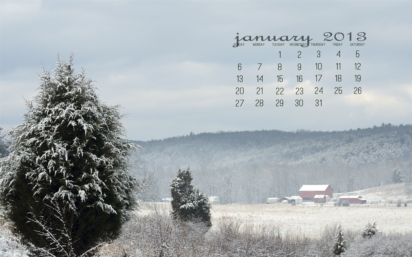 2013년 1월 캘린더 벽지 (2) #15 - 1440x900