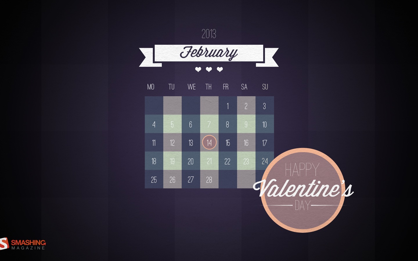 Февраль 2013 Календарь обои (1) #19 - 1440x900