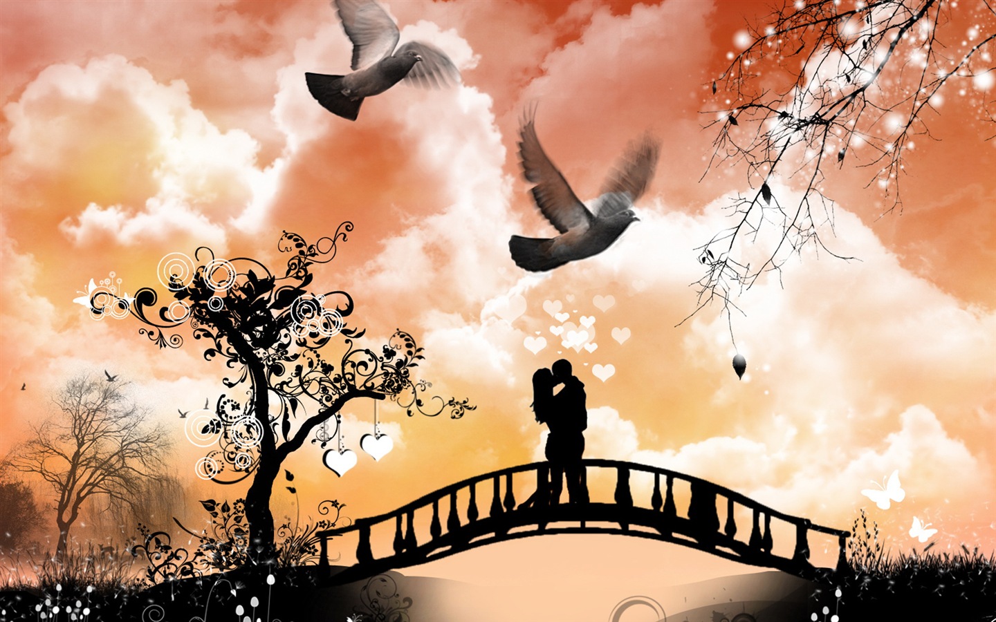 Теплые и романтические День Святого Валентина HD обои #20 - 1440x900
