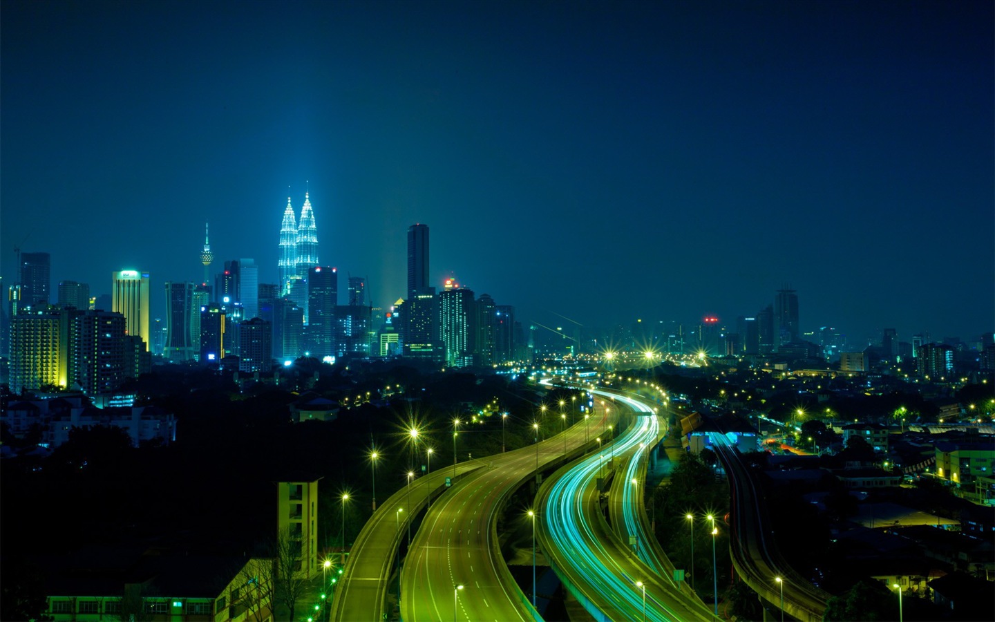 매력적인 도시의 밤 HD 배경 화면 #5 - 1440x900