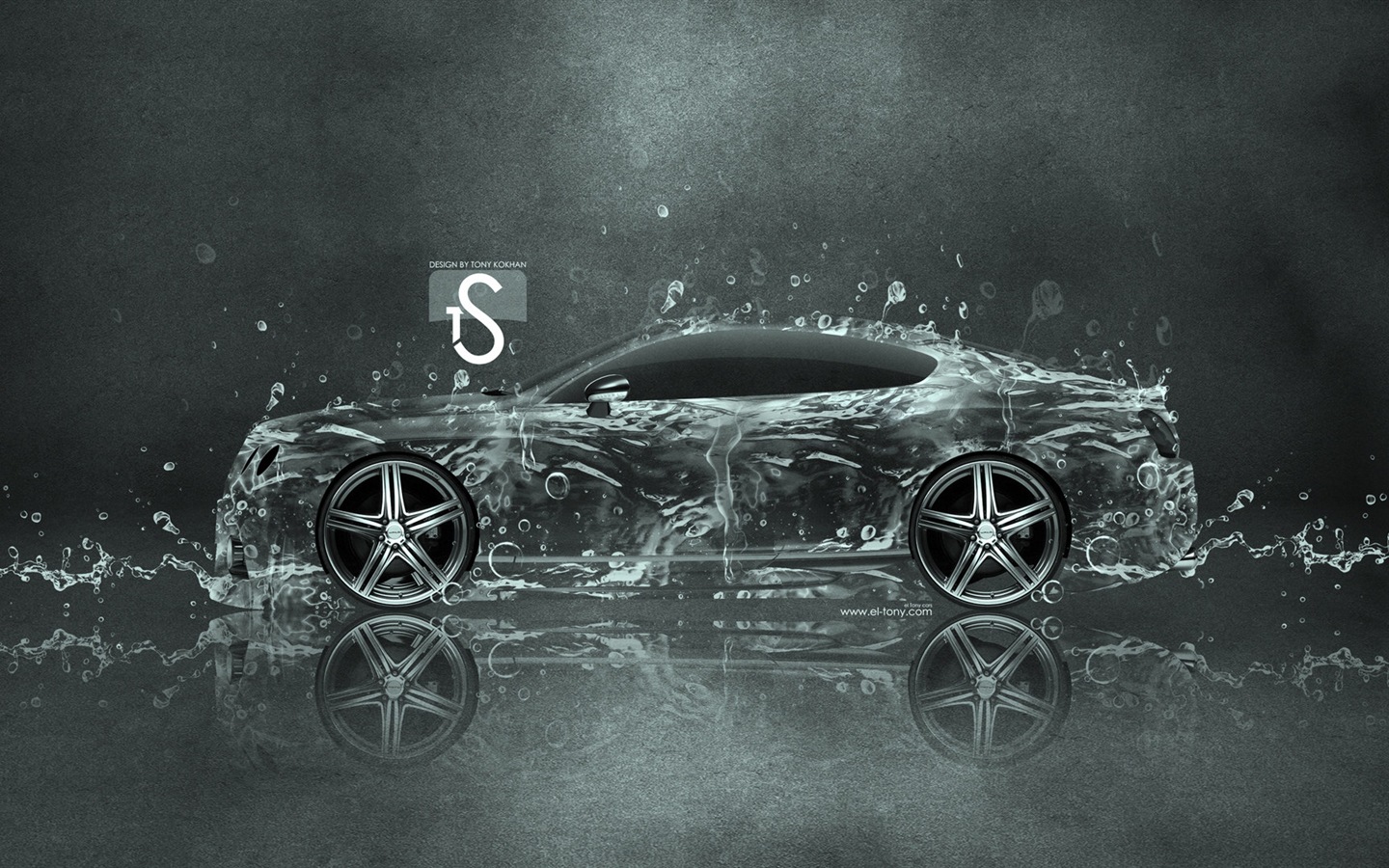 水滴のしぶき、美しい車創造的なデザインの壁紙 #2 - 1440x900