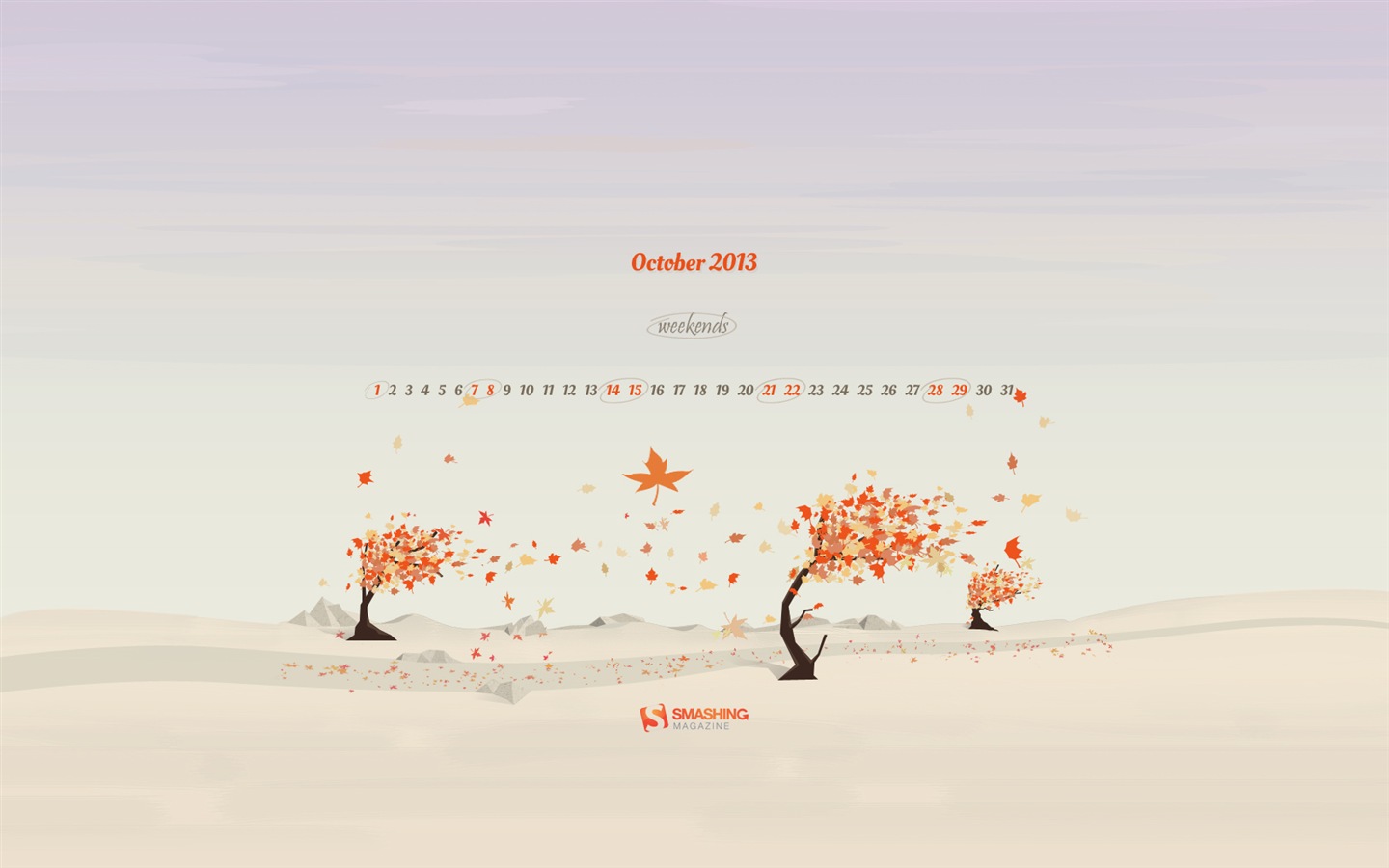 Октябрь 2013 Календарь обои (2) #10 - 1440x900