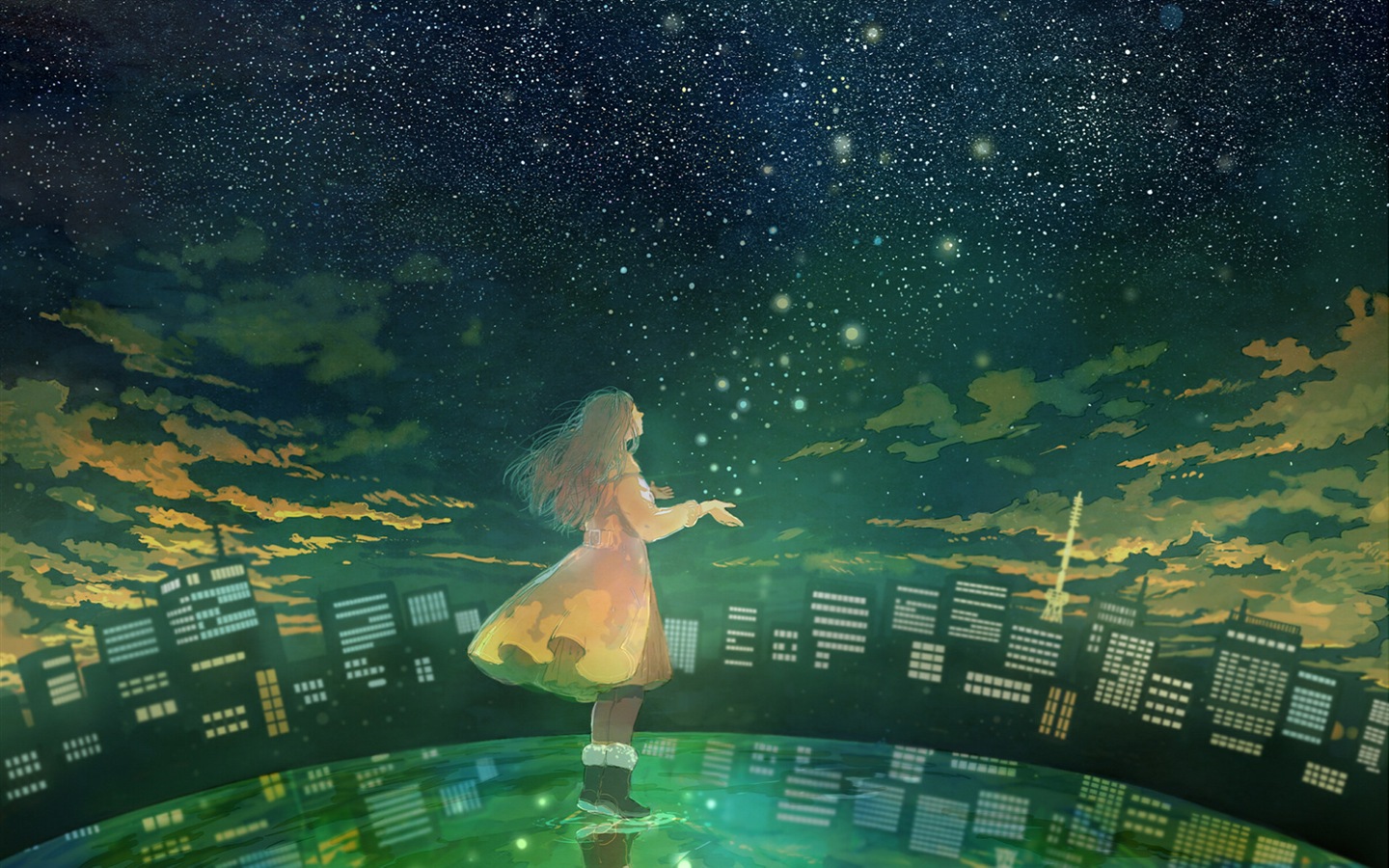 Firefly Summer beautiful anime wallpaper #3 - 1440x900