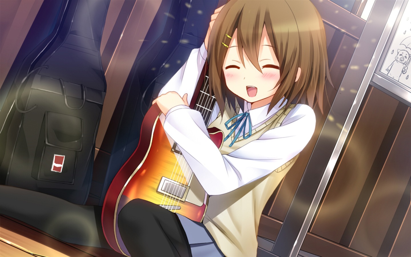 音楽ギターアニメの女の子HDの壁紙 #6 - 1440x900