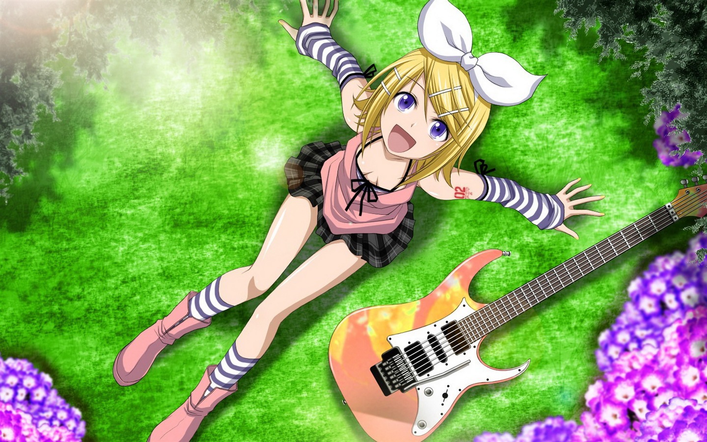 音楽ギターアニメの女の子HDの壁紙 #15 - 1440x900