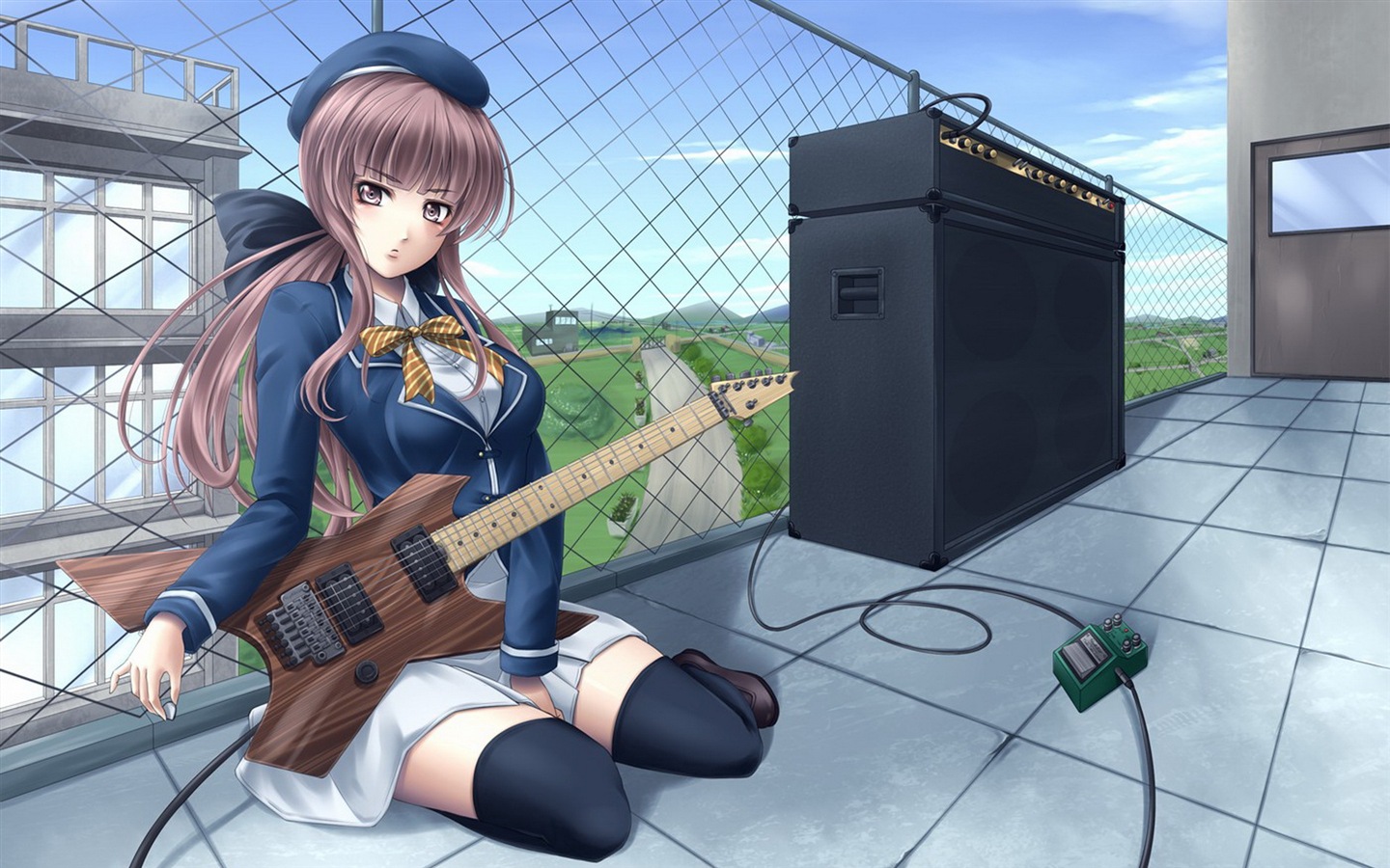 音楽ギターアニメの女の子HDの壁紙 #17 - 1440x900