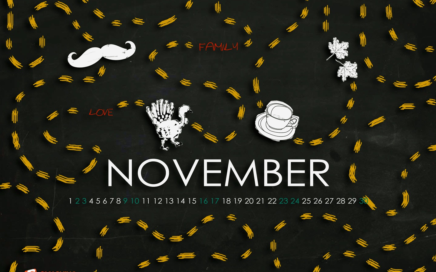 November 2013 Kalender Wallpaper (2) #10 - 1440x900