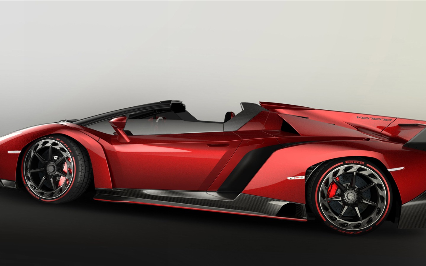 2014 Lamborghini Veneno Roadster red supercar HD wallpapers #4 - 1440x900