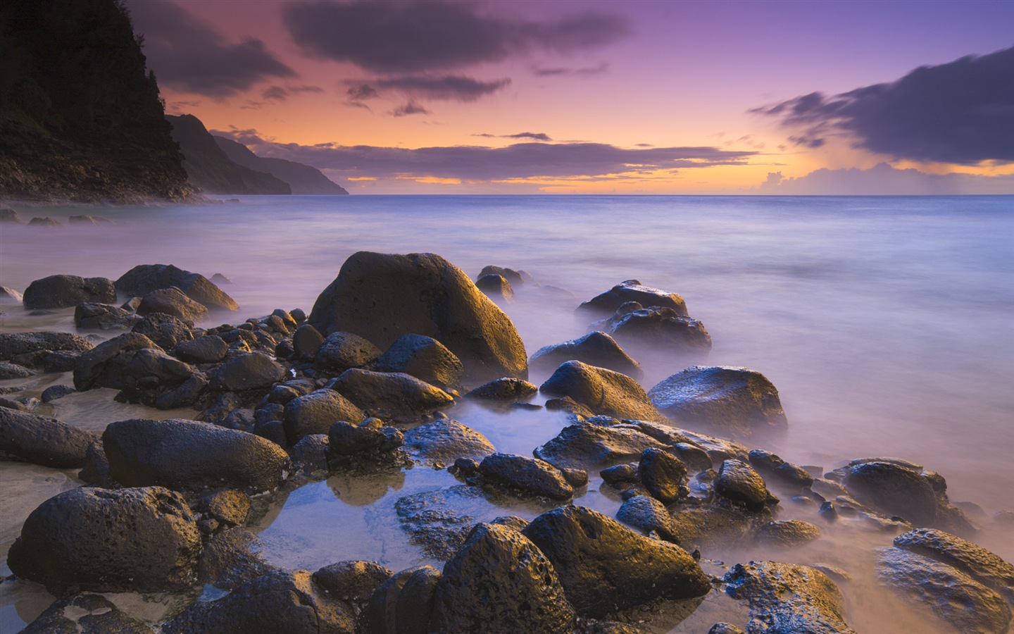 Windows 8 主題壁紙：海灘的日出日落美景 #7 - 1440x900