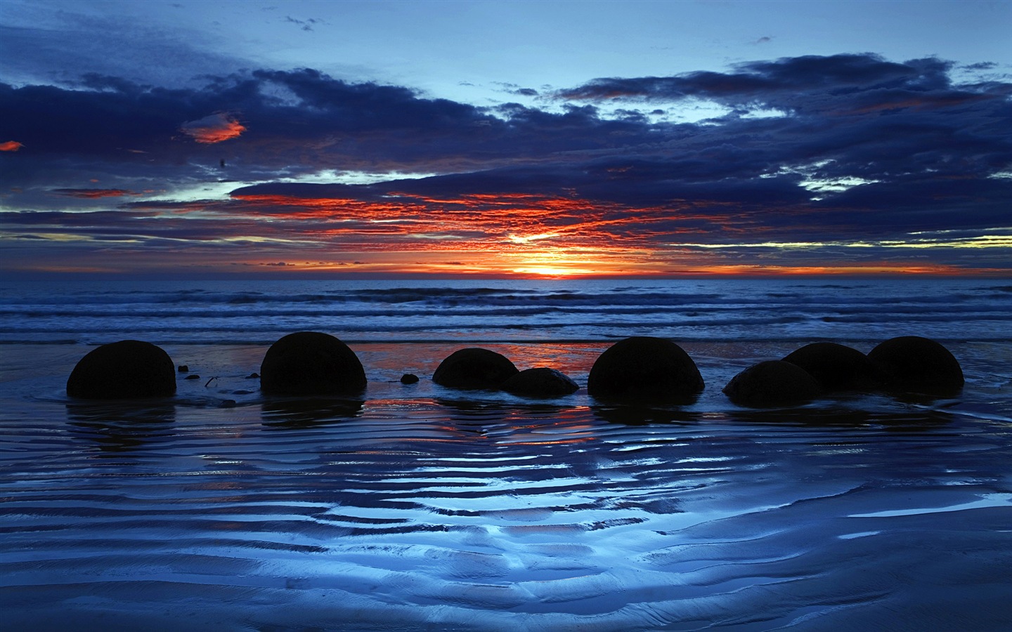 윈도우 8 테마 배경 화면 : 해변의 일출과 일몰보기 #14 - 1440x900