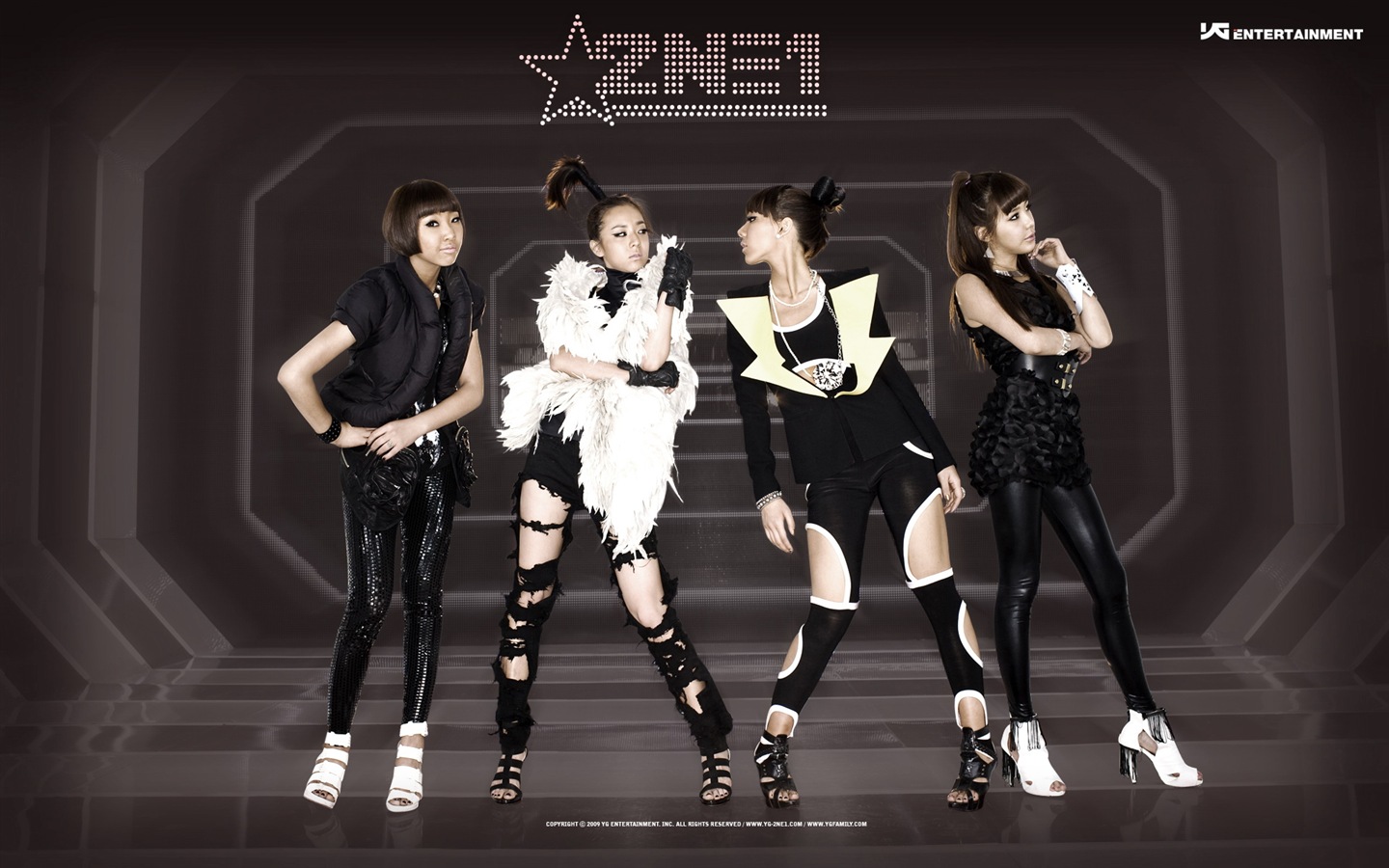 한국 음악 소녀 그룹 2NE1의 HD 배경 화면 #11 - 1440x900