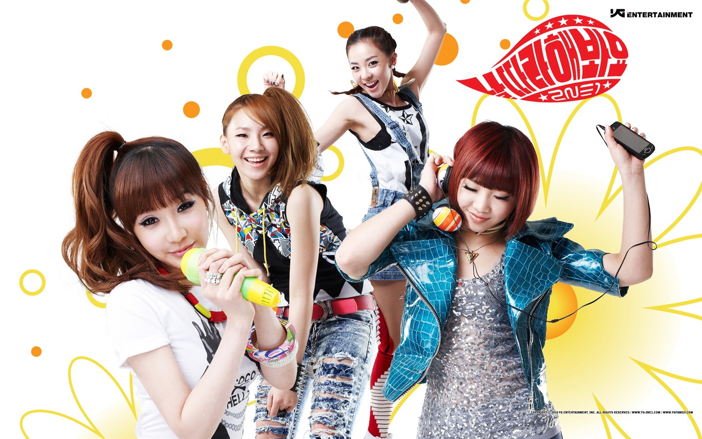 Korean music girls group 2NE1 HD wallpapers #23 - 1440x900