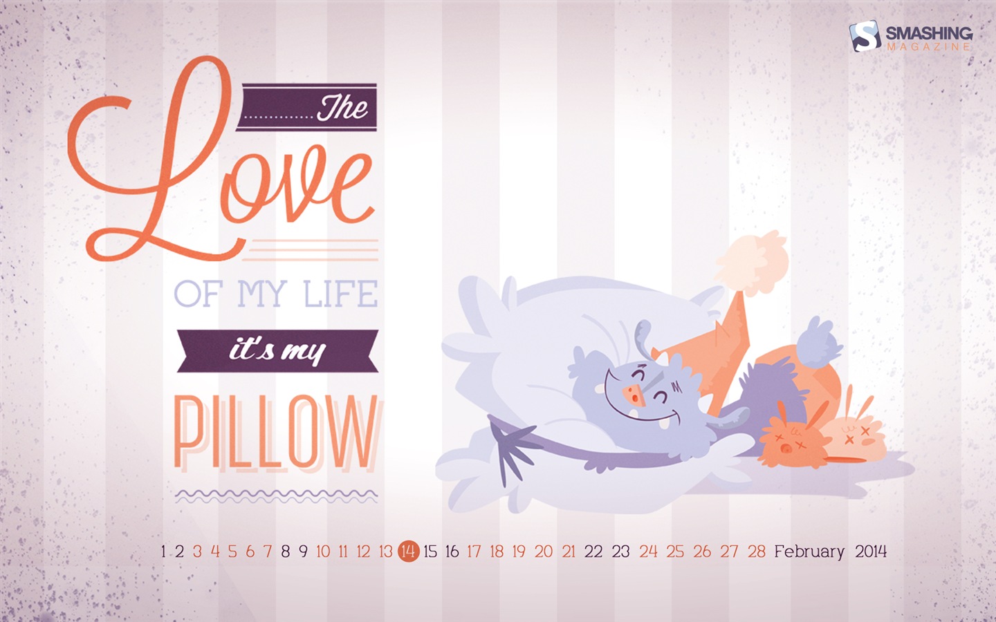 February 2014 Calendar wallpaper (2) #7 - 1440x900