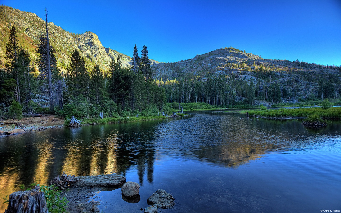 Красивые горы, озеро, лес, Windows 8 тема HD обои #2 - 1440x900