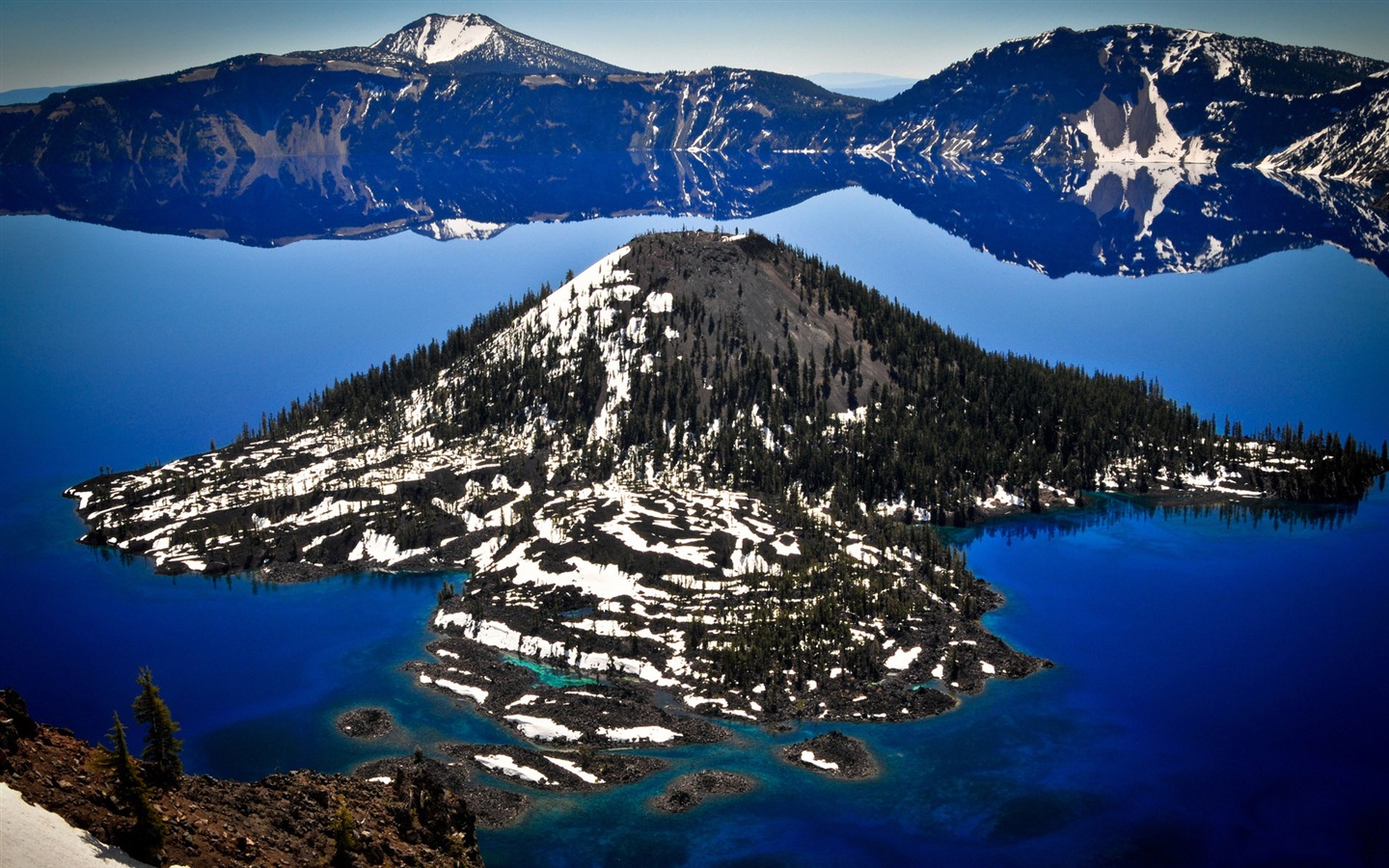 Sopečné jezero krajina HD tapety na plochu #8 - 1440x900