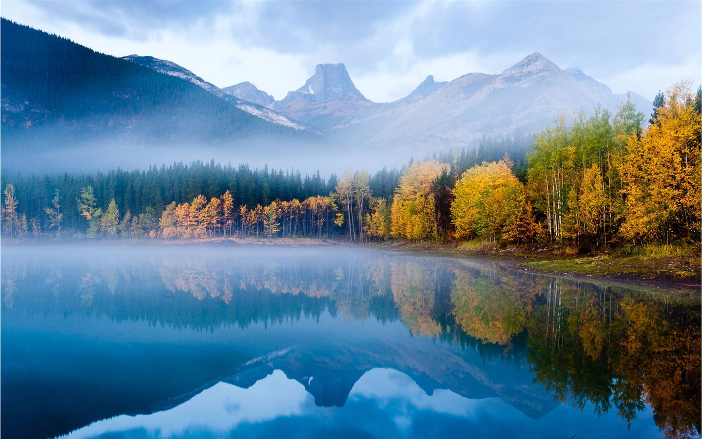 El agua y los árboles en otoño fondos de pantalla HD #1 - 1440x900