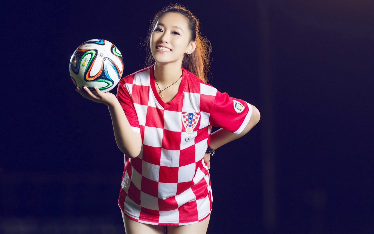32 World Cup jerseys, football baby beautiful girls HD wallpapers #28 - 1440x900