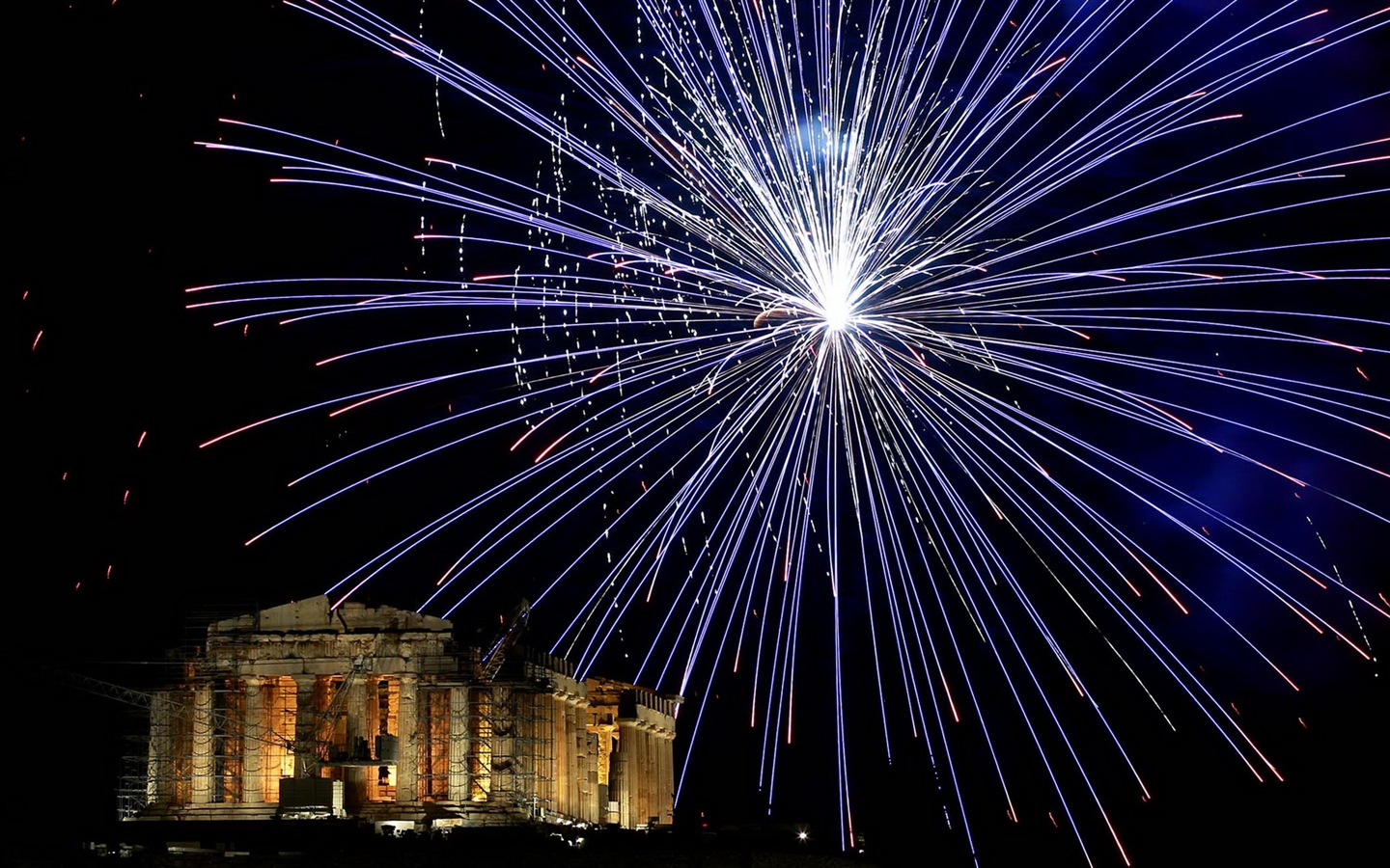 La beauté du ciel nocturne, feux d'artifice beaux fonds d'écran #27 - 1440x900