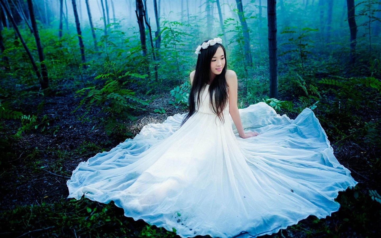 순수하고 사랑스러운 아시아 여자의 HD 배경 화면 #1 - 1440x900