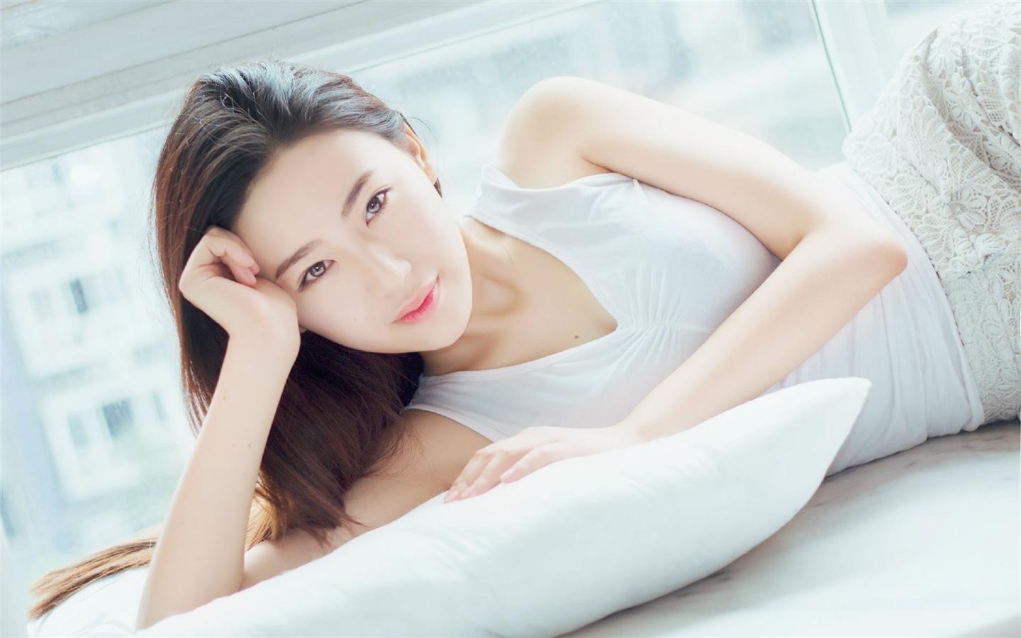 순수하고 사랑스러운 아시아 여자의 HD 배경 화면 #12 - 1440x900