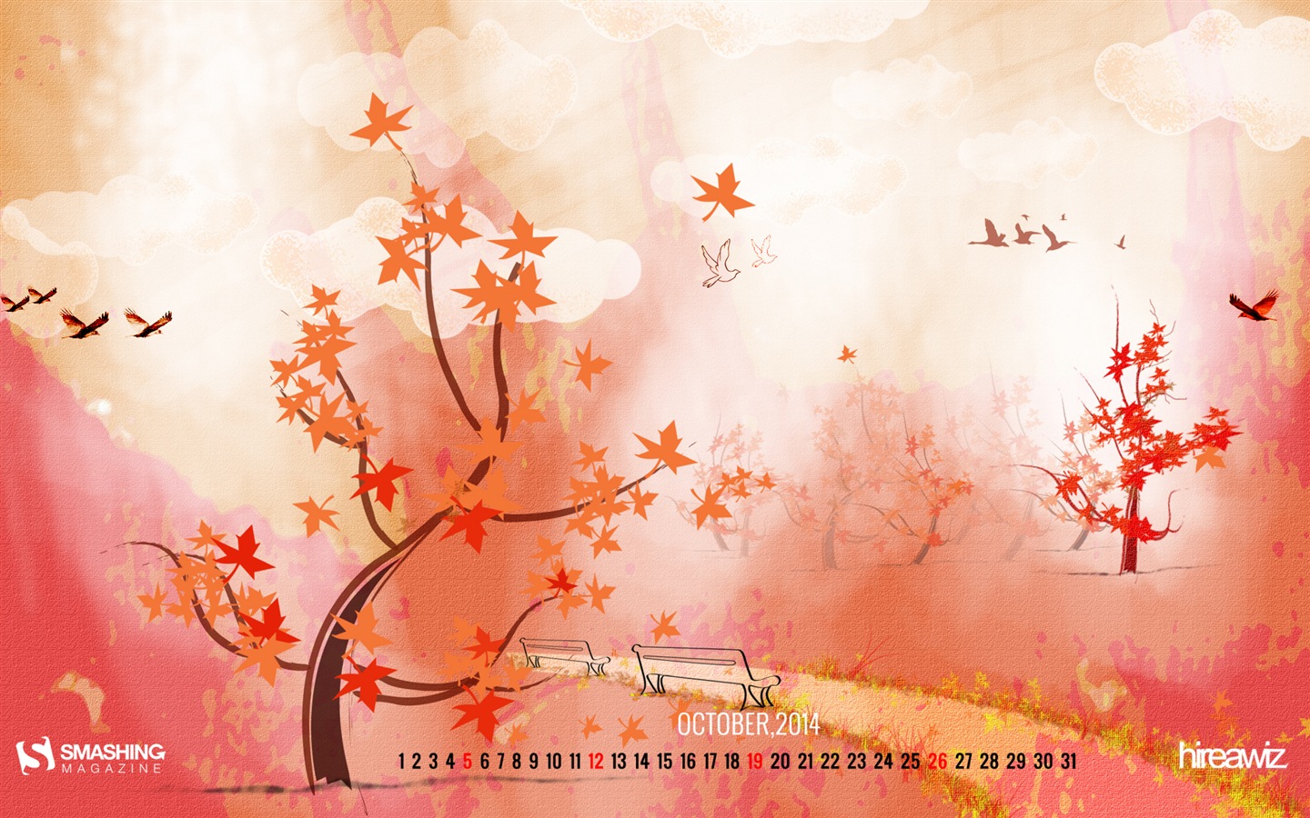 2014년 10월 캘린더 벽지 (1) #1 - 1440x900