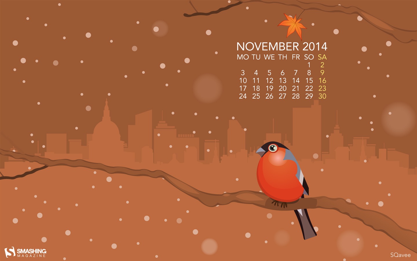 Ноябрь 2014 Календарь обои (2) #13 - 1440x900