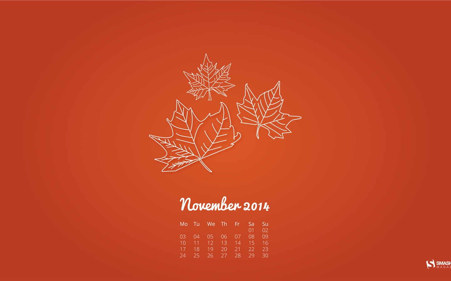 2014年11月カレンダー壁紙（2） #18 - 1440x900