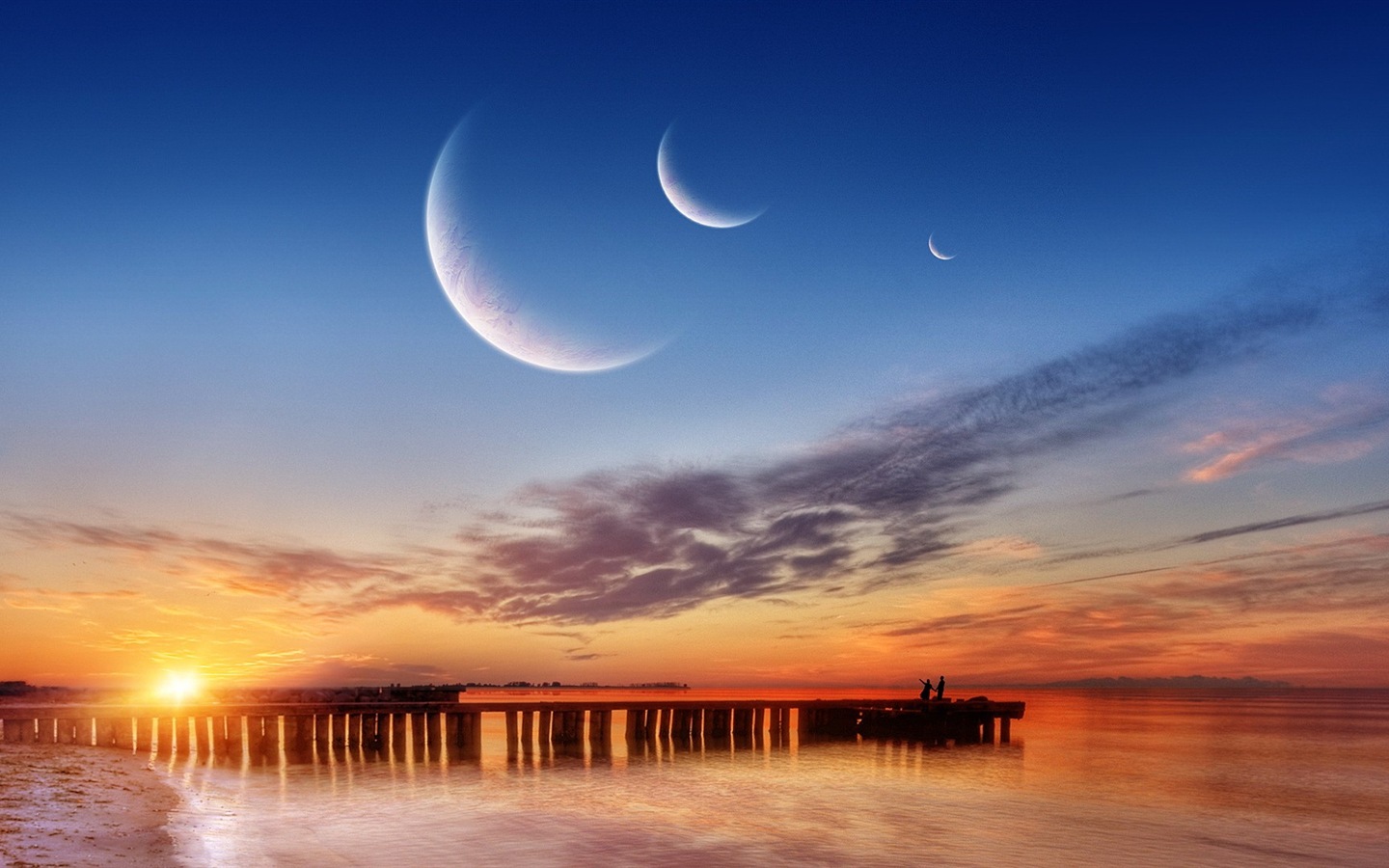 Sonnenuntergang, Himmel, Meer, Natur HD Wallpaper #6 - 1440x900