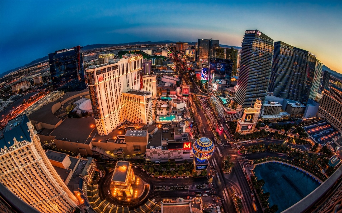 Hermosa noche en fondos de pantalla de alta definición de Las Vegas #1 - 1440x900