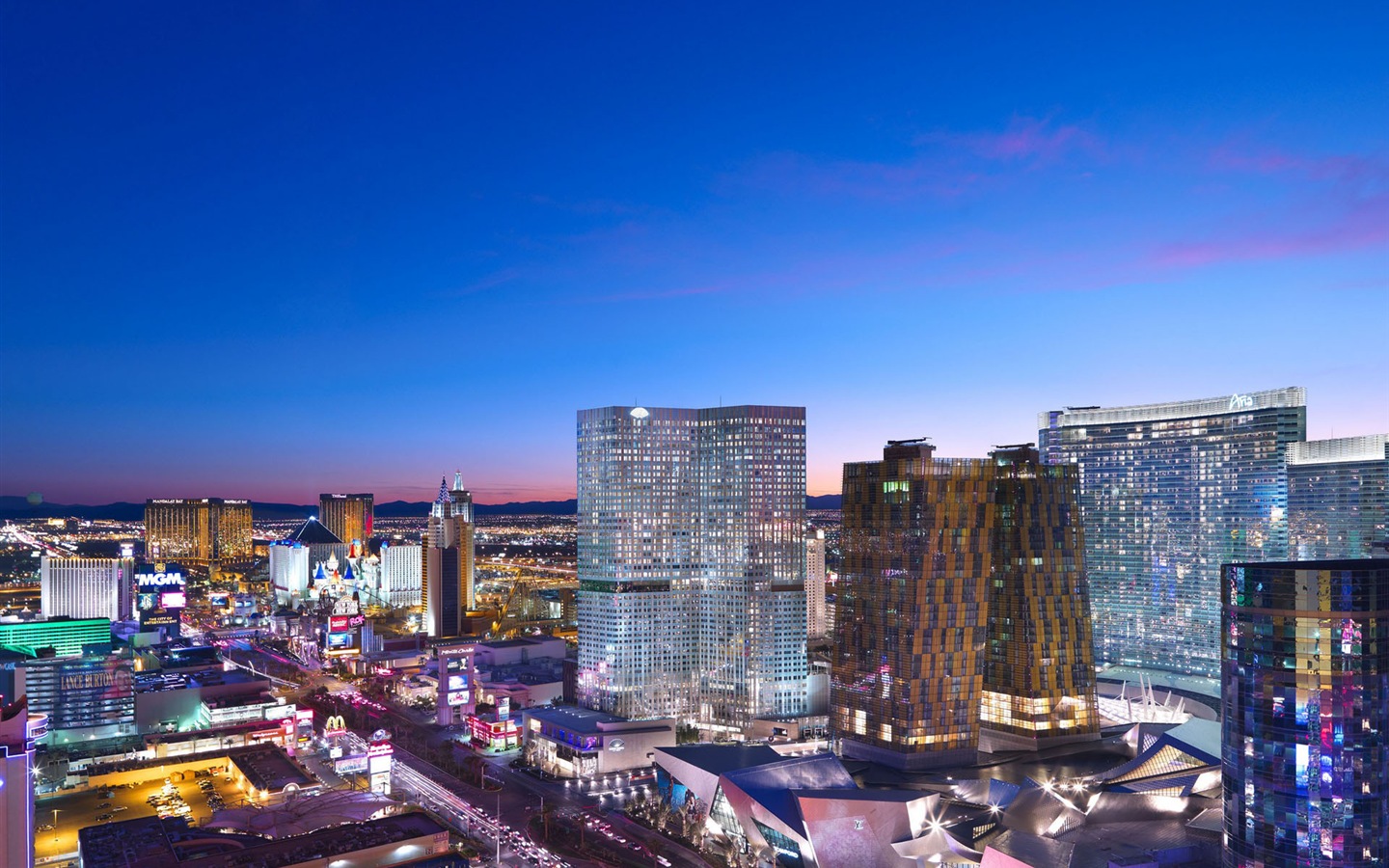 Hermosa noche en fondos de pantalla de alta definición de Las Vegas #3 - 1440x900