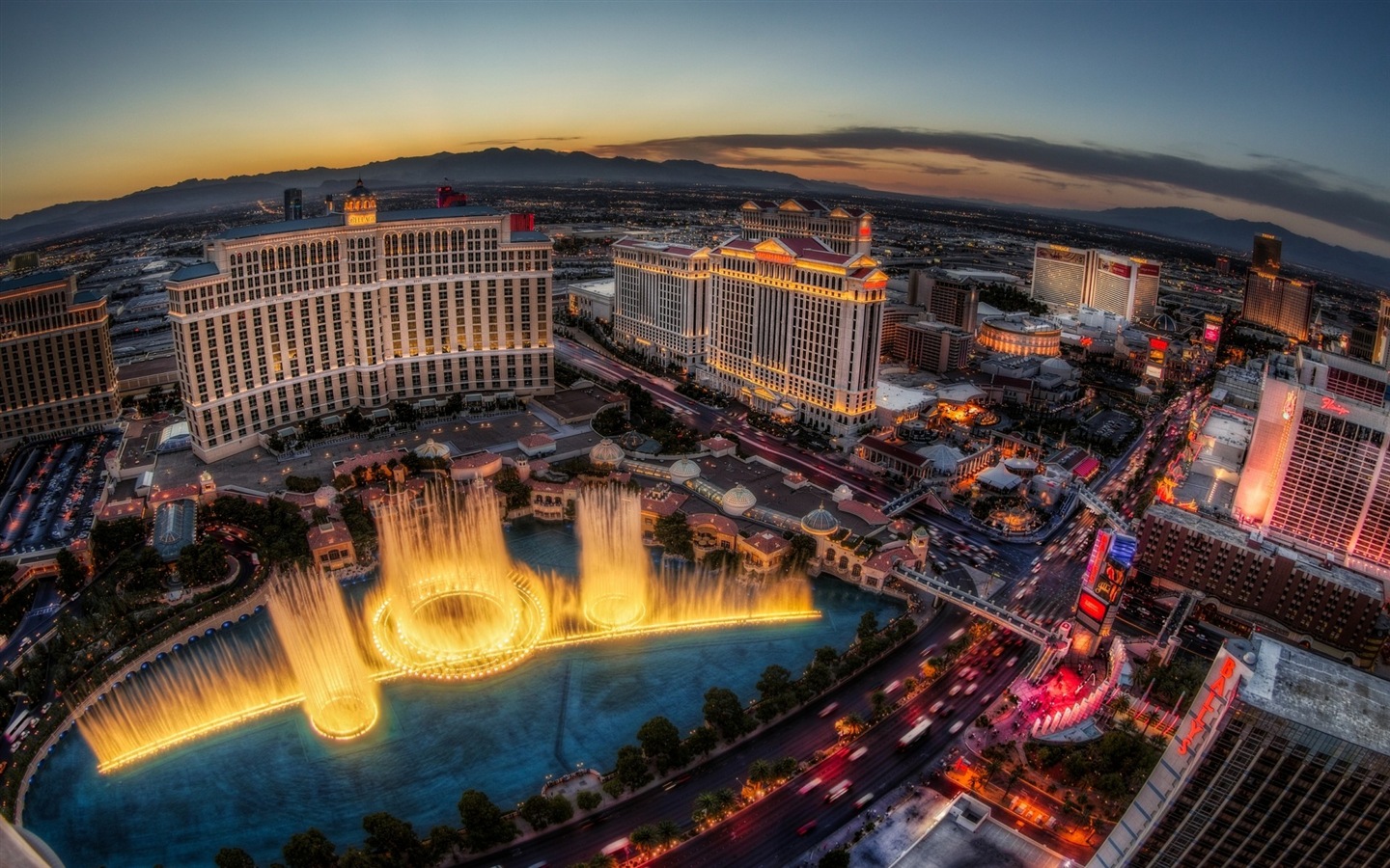 Hermosa noche en fondos de pantalla de alta definición de Las Vegas #16 - 1440x900