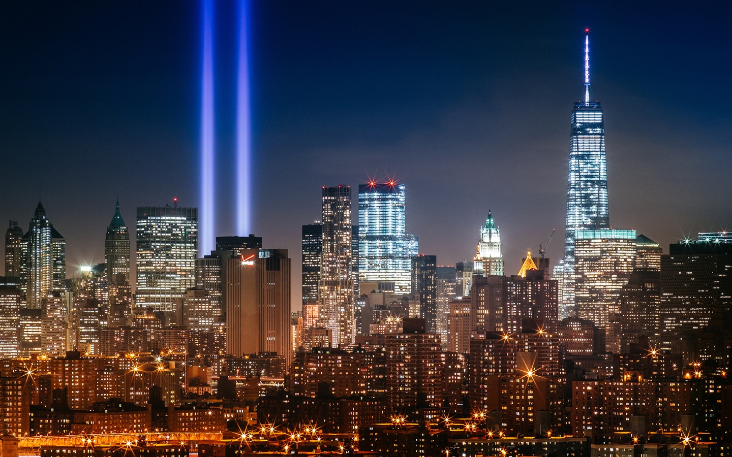 Empire State Building in New York, city night HD wallpapers #19 - 1440x900