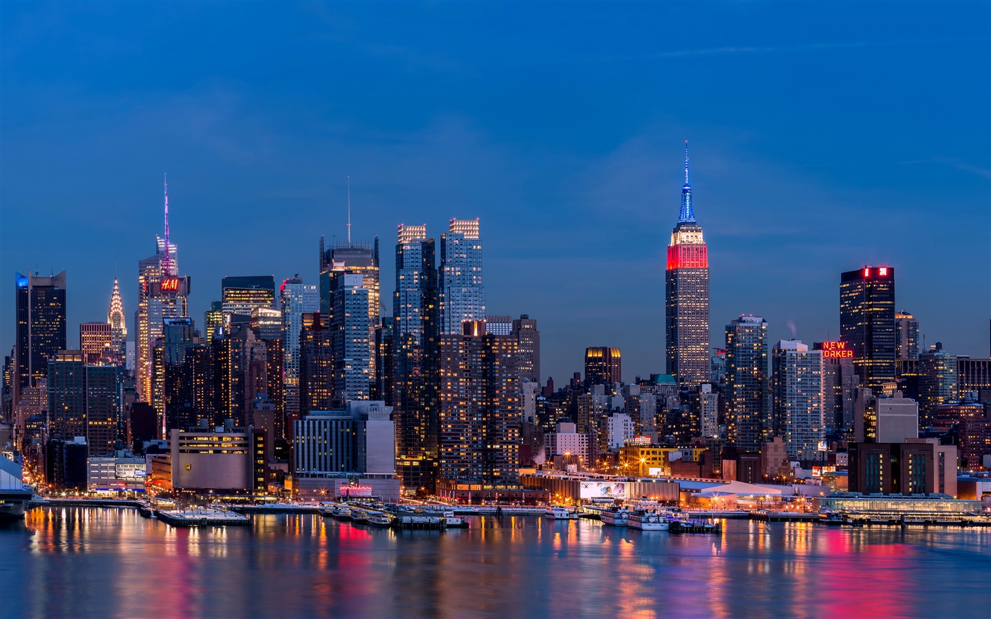 Empire State Building in New York, city night HD wallpapers #20 - 1440x900