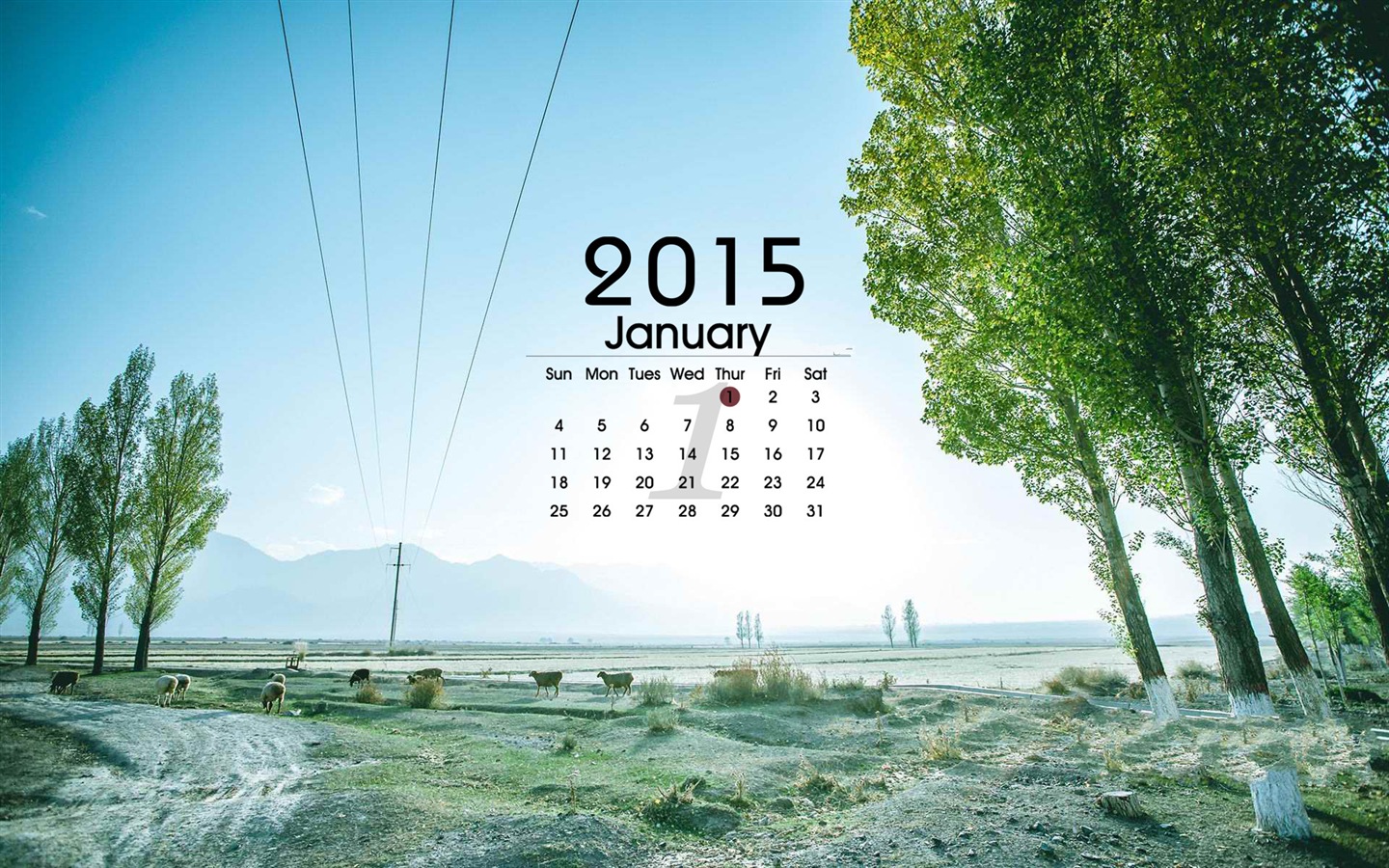 2015년 1월 캘린더 벽지 (1) #13 - 1440x900
