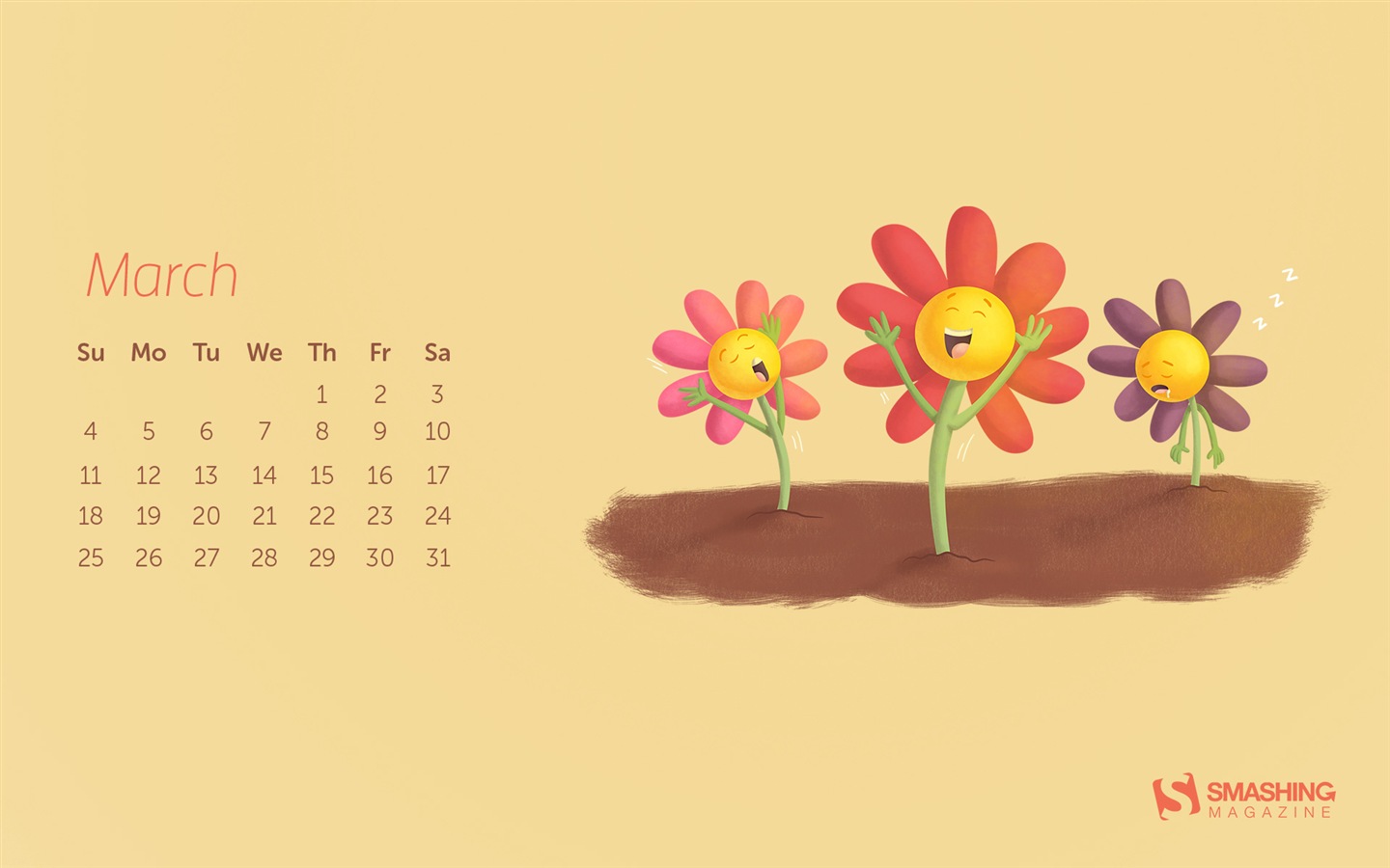 Март 2015 Календарь обои (2) #20 - 1440x900