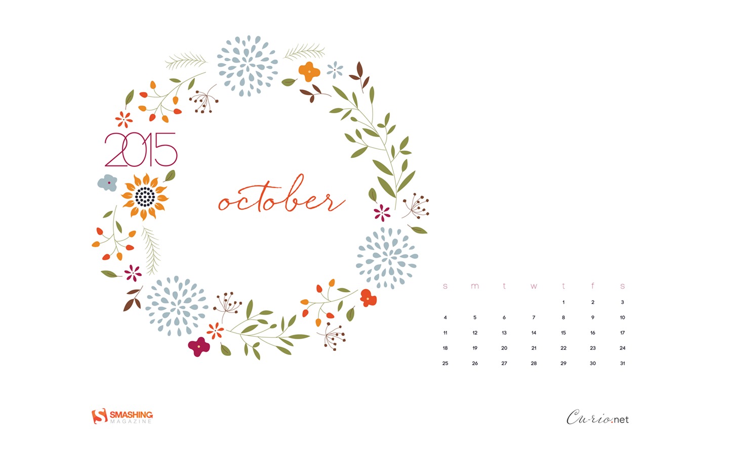 October 2015 calendar wallpaper (2) #11 - 1440x900