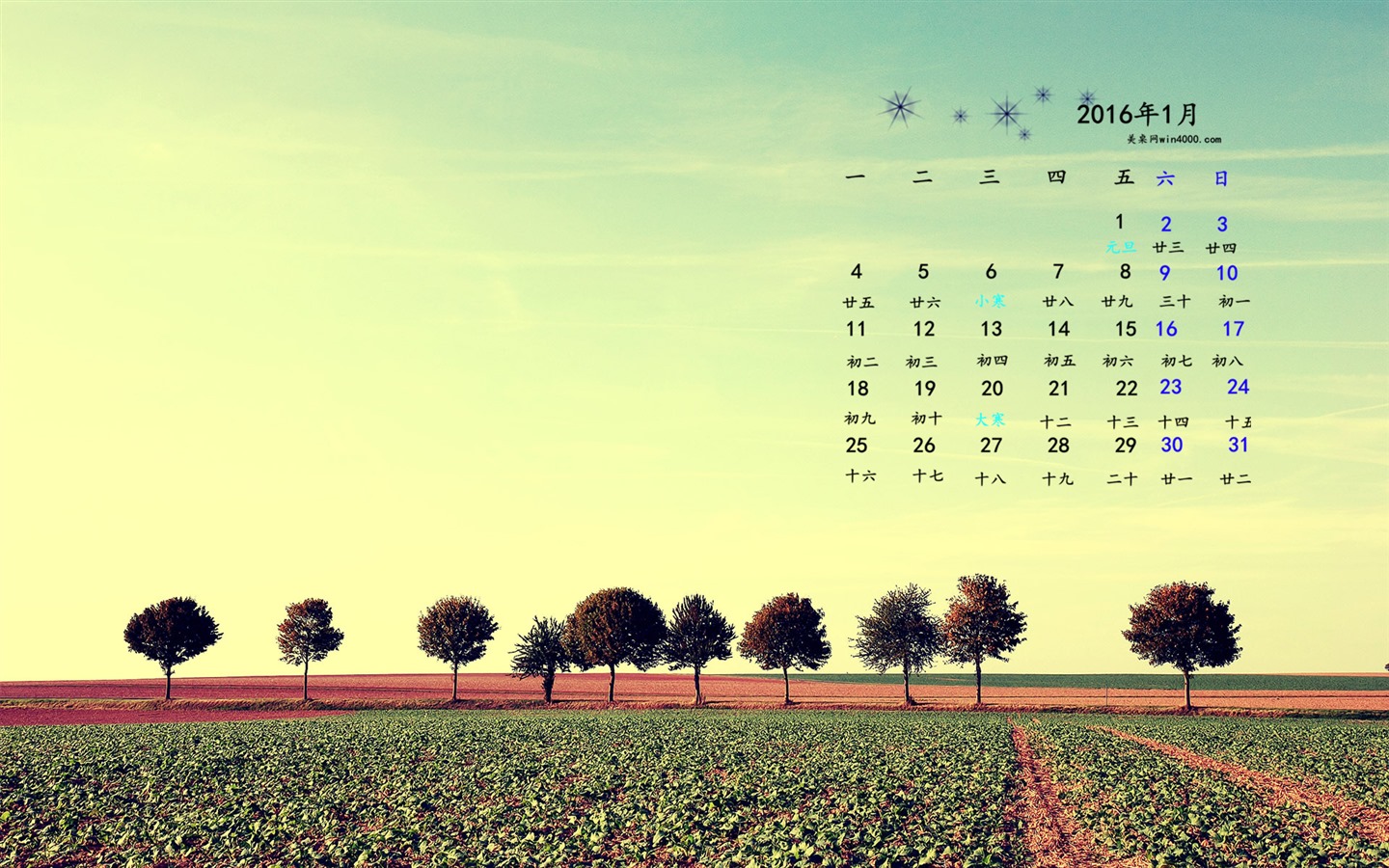 Januar 2016 Kalender Wallpaper (1) #18 - 1440x900