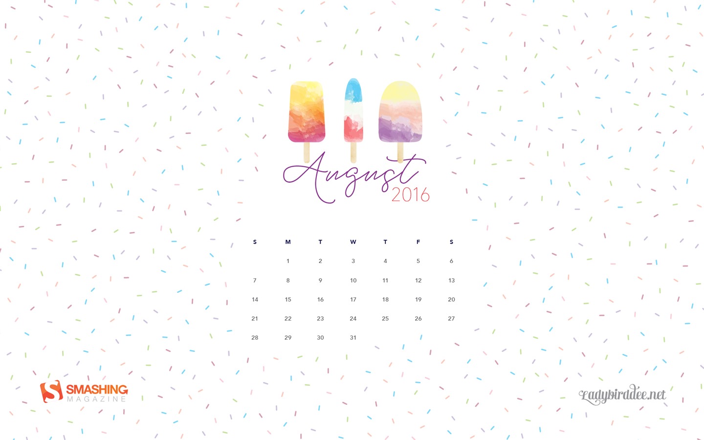 De agosto de el año 2016 fondo de pantalla de calendario (2) #8 - 1440x900