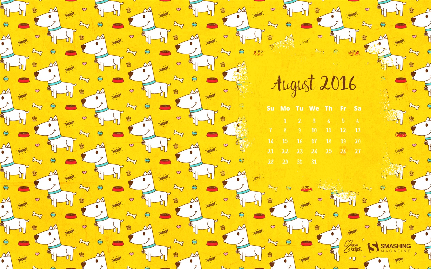 De agosto de el año 2016 fondo de pantalla de calendario (2) #9 - 1440x900
