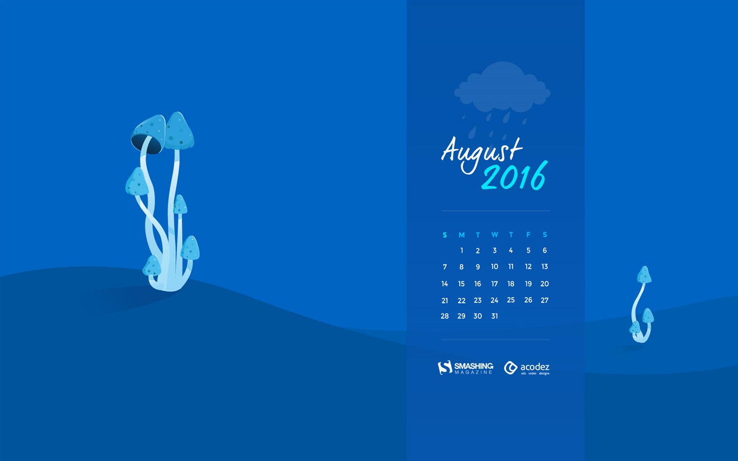 De agosto de el año 2016 fondo de pantalla de calendario (2) #15 - 1440x900