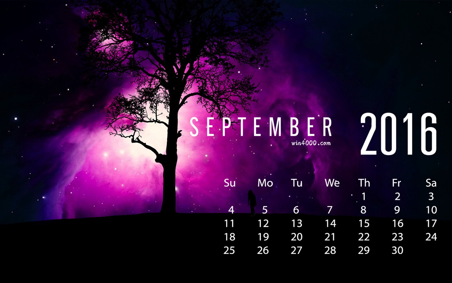 Septembre 2016 calendrier fond d'écran (1) #1 - 1440x900