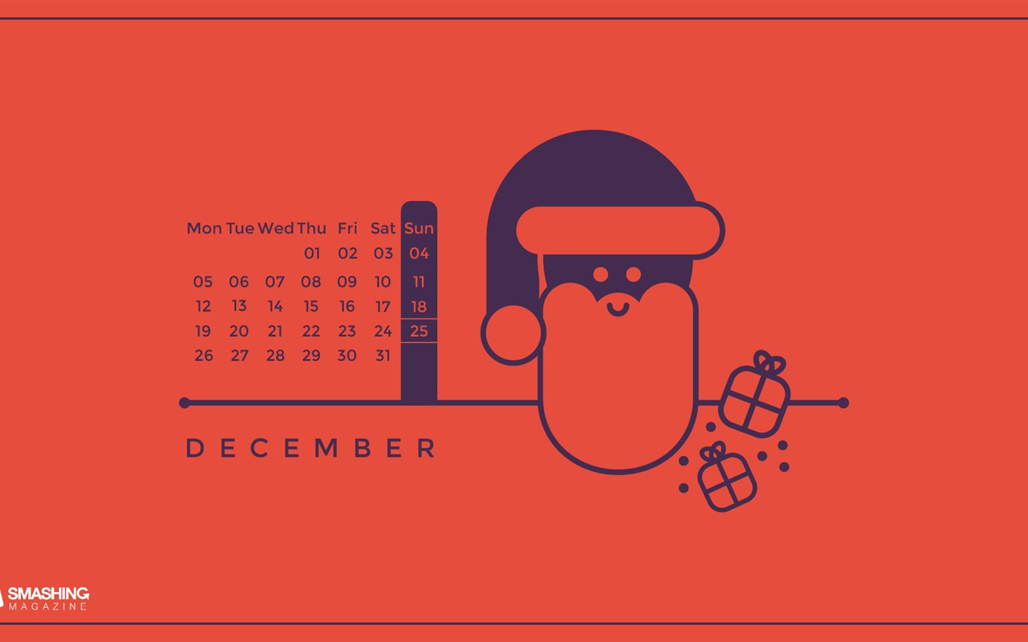 December 2016 Christmas theme calendar wallpaper (1) #17 - 1440x900
